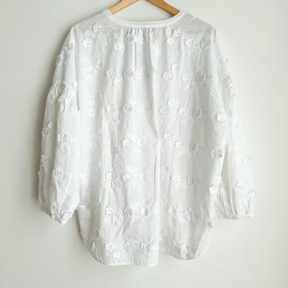 NYD Jeans Paulina Peasant Blouse Floral 1X - Picture 7 of 9